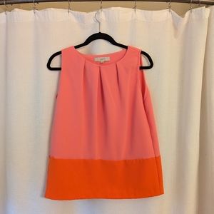 Loft pink and orange sleeveless top Small